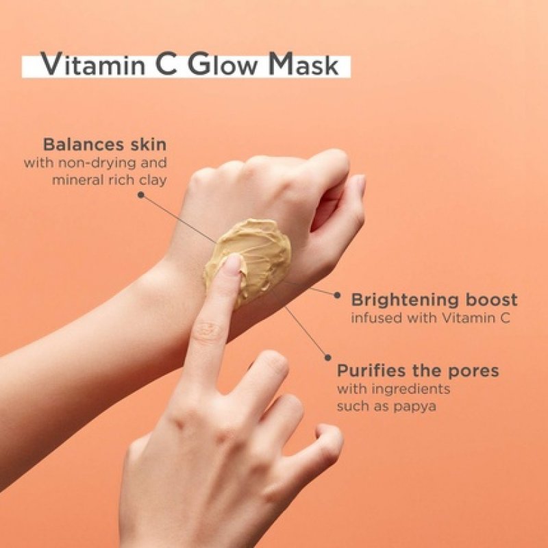 Hanskin Vitamin C Glow Mask Clay Mask with Ascorbic Acid for Glowing Skin and Pore Purifying Hydrating and Moisturizing