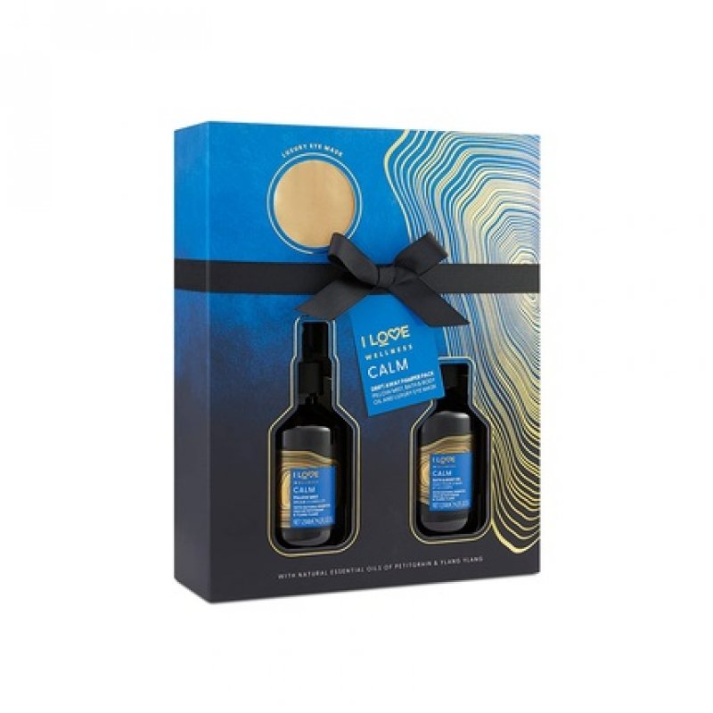 I Love Wellness Drift Away Pamper Pack Calm with Natural Essential Oils of Petitgrain and Ylang Ylang