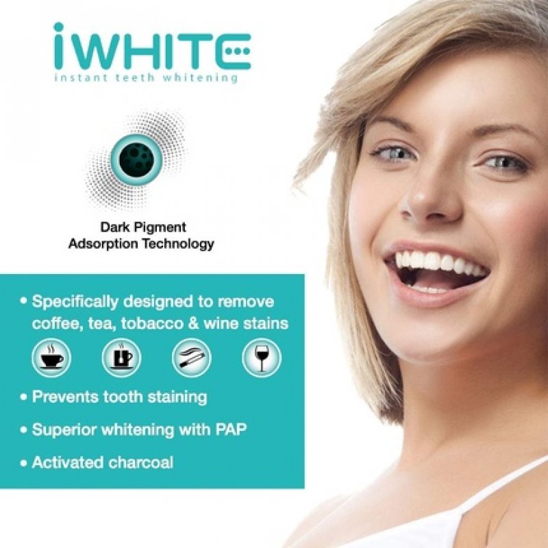 iWhite Dark Stains Teeth Whitening Toothpaste with Activated Charcoal 75ml