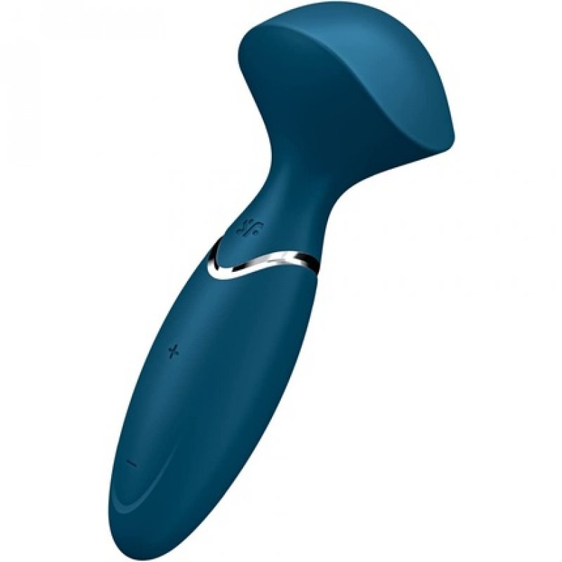 Satisfyer Mini Wand-er Vibrator and Massager for Stimulating Full Body Massages - Blue Silicone