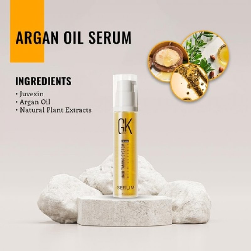 GK HAIR Global Keratin 100% Organic Argan Oil Anti Frizz Hair Serum 0.34 Fl Oz/10ml