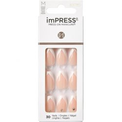 KISS imPRESS Press-On Manicure So French Medium Length Square with PureFit Technology