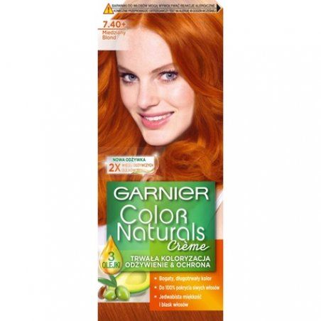 Garnier Color Naturals Creme Permanent Nourishing Hair Coloring 7.40 Intense Copper