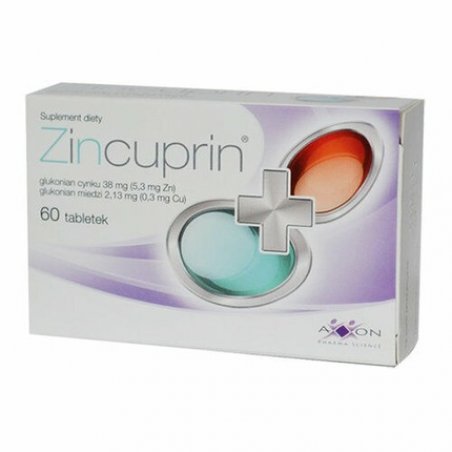 ZINCUPRIN 60 Tablets Zinc Copper Hair Nails Skin Immunity Infections