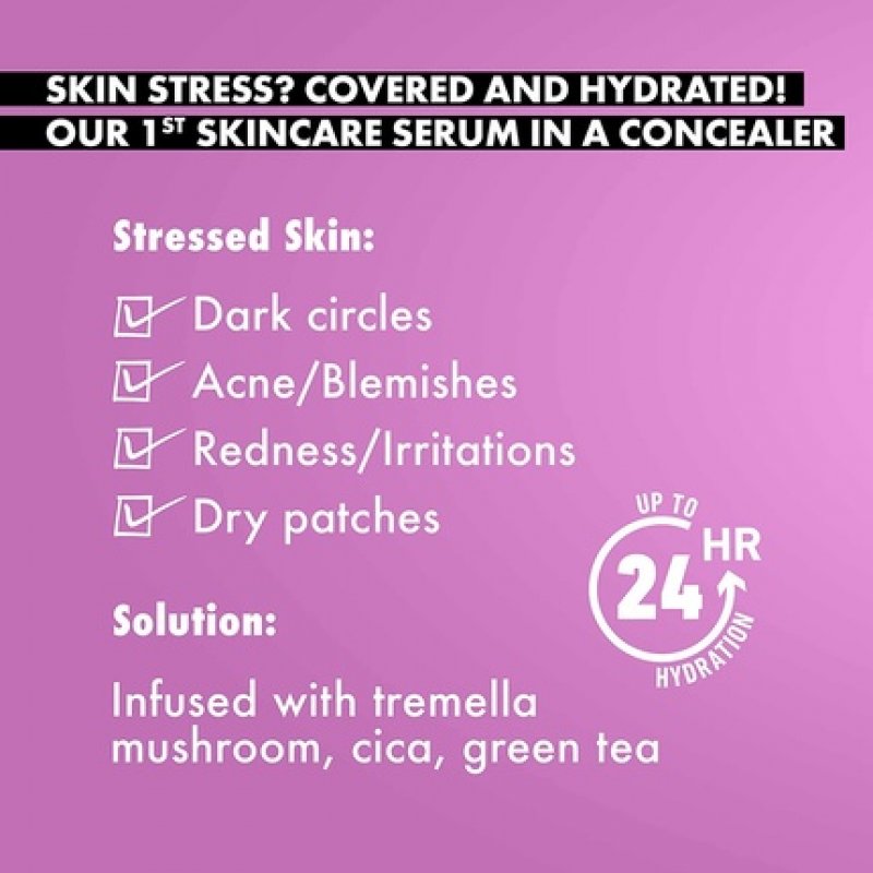 NYX Professional Makeup Bare With Me Concealer Serum Up to 24Hr Hydration Medium Vanilla 0.32 fl oz