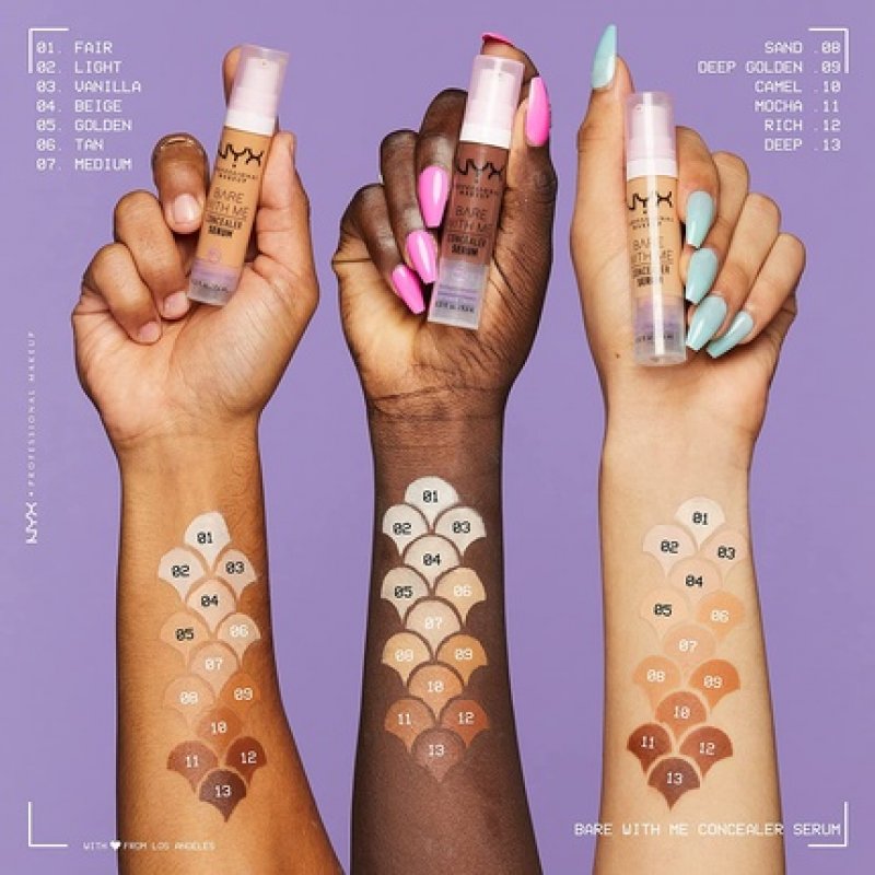 NYX Professional Makeup Bare With Me Concealer Serum Up to 24Hr Hydration Medium Vanilla 0.32 fl oz