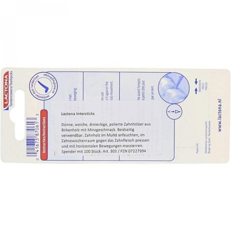 LACTONA Inter Sticks Mint Double Ended Toothpicks