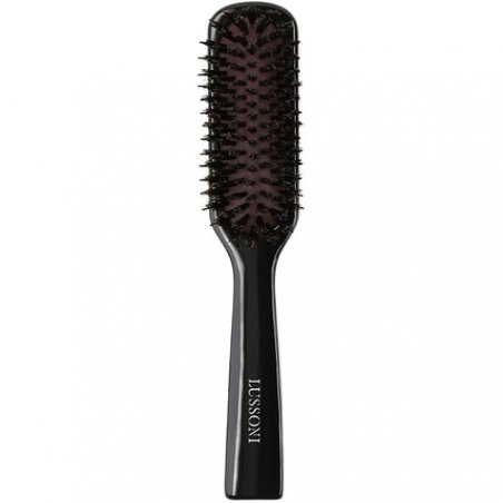 TB TOOLS FOR BEAUTY T4B LUSSONI Wood Detangling Slim Hairbrush with Natural Boar and Nylon Bristles for Short to Medium