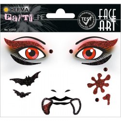 HERMA 15318 Face Art Sticker Vampire Glitter Face Paint for Carnival Halloween - Colorful