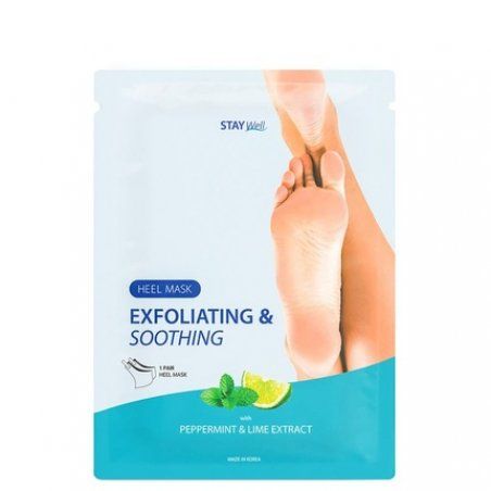 Peppermint and Lime Stay Well Exfoliating and Soothing Heel Mask - 1 Pair