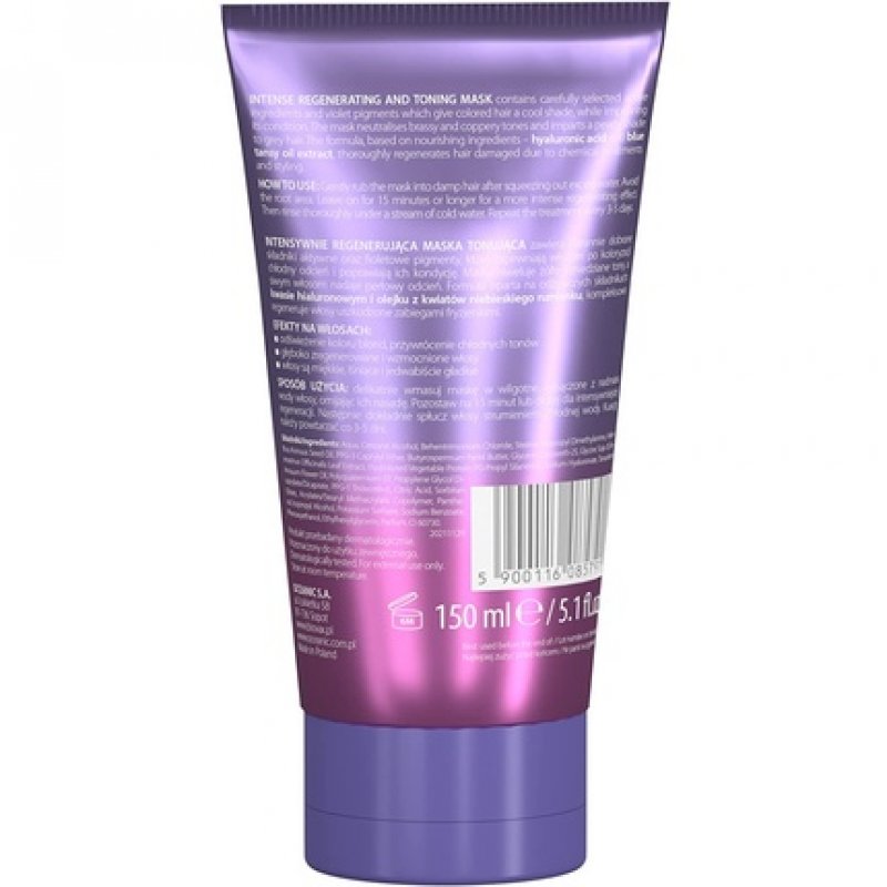 Biovax Ultra Violet Intensive Regenerating Clay Mask for Blonde and Grey Hair 150ml