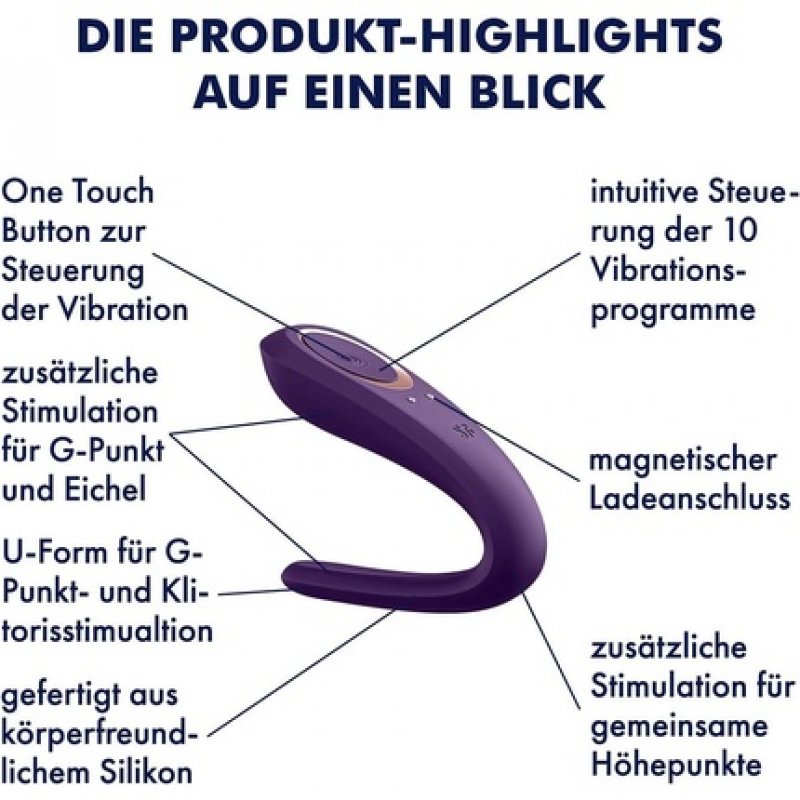 Satisfyer Partner Next Generation Couple's Vibrator with Rechargeable Battery and Waterproof Design (IPX7)