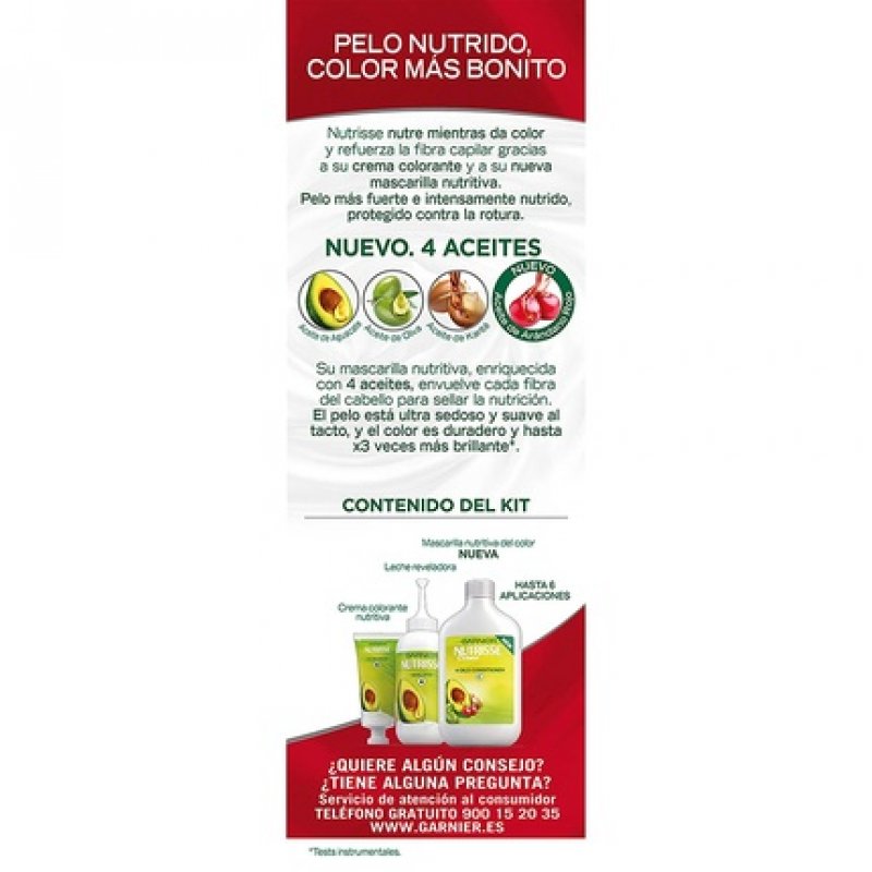 Garnier Nutrisse Creme Permanent Hair Color with Four Oils Nutritive Mask - Vibrant Red 6.60