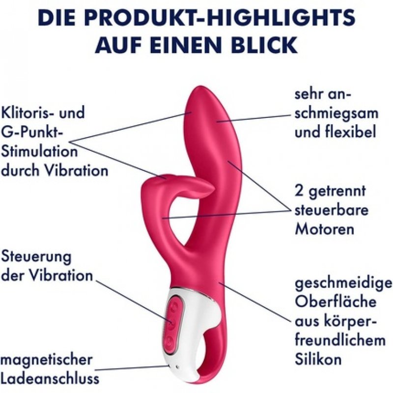 Satisfyer Embrace Me 21cm with 2 Motors and Flexible Ergonomic Clitoral Stimulator - Berry