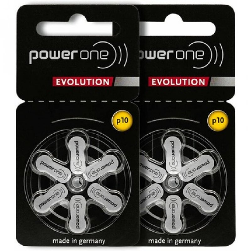 PowerOne Evolution Size 10 Hearing Aid Batteries 1.45V Zinc Air with Improved Battery Life