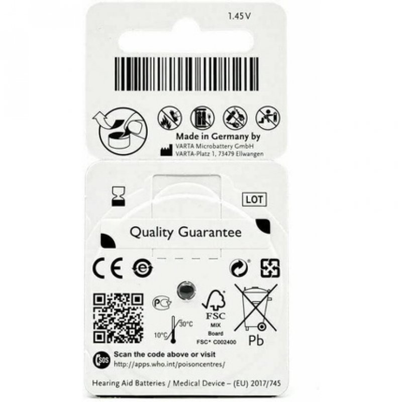 PowerOne Evolution Size 10 Hearing Aid Batteries 1.45V Zinc Air with Improved Battery Life