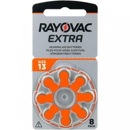 Rayovac Extra 13 High Performance Zinc Air Hearing Aid Batteries 8 Pack