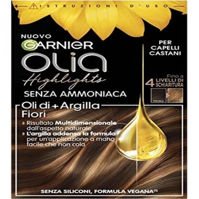 Garnier Olia Highlights Up to 4 Levels Lightening for Brown Hair Formula with Flower Oils Tone Vegan Formula