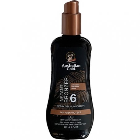 Australian Gold SPF 6 Spray Gel Sunscreen with Instant Bronzer 237ml