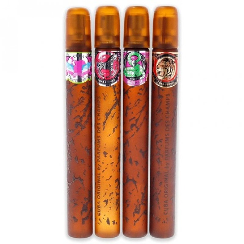 Cuba Original by Parfums Des Champs Jungle Collection 4-Piece Perfume Variety Gift Set - Includes Snake, Tiger, Zebra