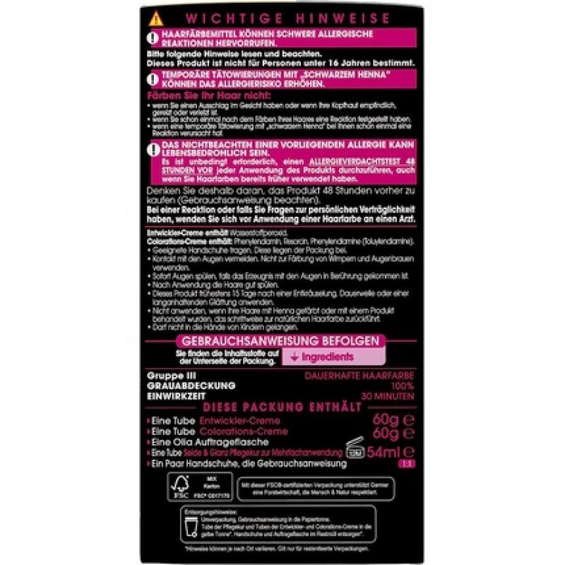 Garnier Olia Oil Coloration Permanent Hair Colour No Ammonia Intense Colour 9.30 Caramel Gold 60g