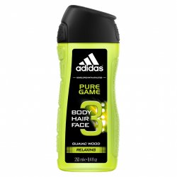 Adidas Pure Game 3in1 250 ml Gel douche Hommes Corps et cheveux