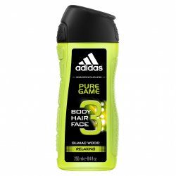 Adidas Pure Game 3in1 Body, Hair and Face Shower Gel, 250ml