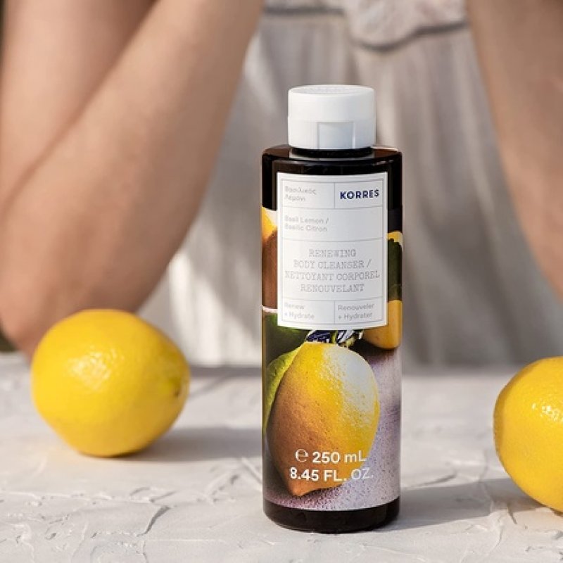 KORRES Basil Lemon Revitalizing Shower Gel with Active Aloe Vera 250ml