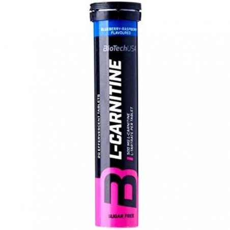 Biotech USA Effervescent L-Carnitine 500mg Blueberry Raspberry 20 Tablets