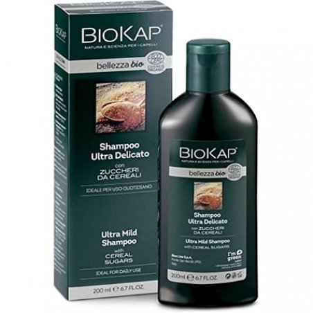 BIOKAP BELLEZZA BIO Ultra Mild Shampoo 200ml - Vegan Organic Formula with Plant-Based Ingredients