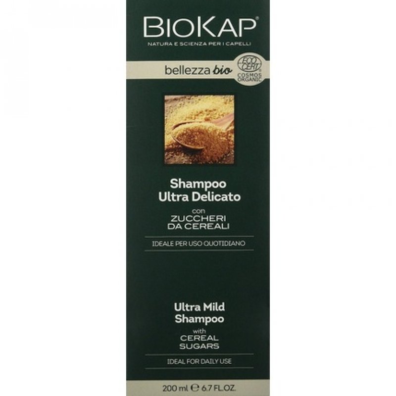 BIOKAP BELLEZZA BIO Ultra Mild Shampoo 200ml - Vegan Organic Formula with Plant-Based Ingredients
