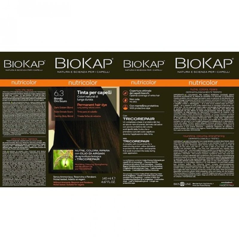 BIOKAP Nutricolor Hair Color 6.3 Dark Blonde Gold 140ml