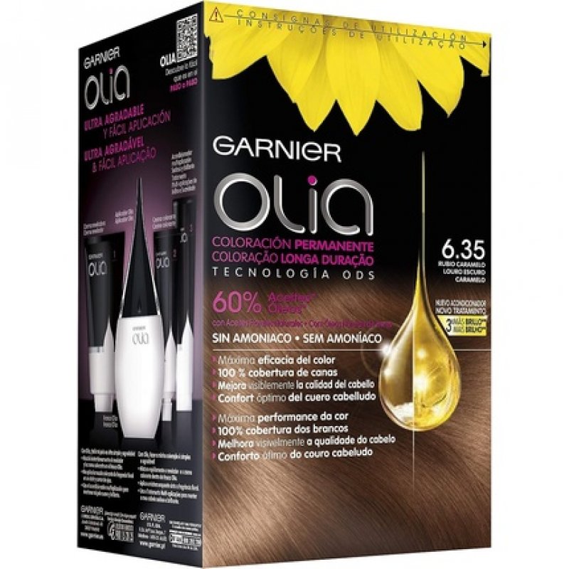 Garnier Olia Permanent Hair Colour – Ammonia-Free – Natural Flower Oils – Hazelnut (6.35)