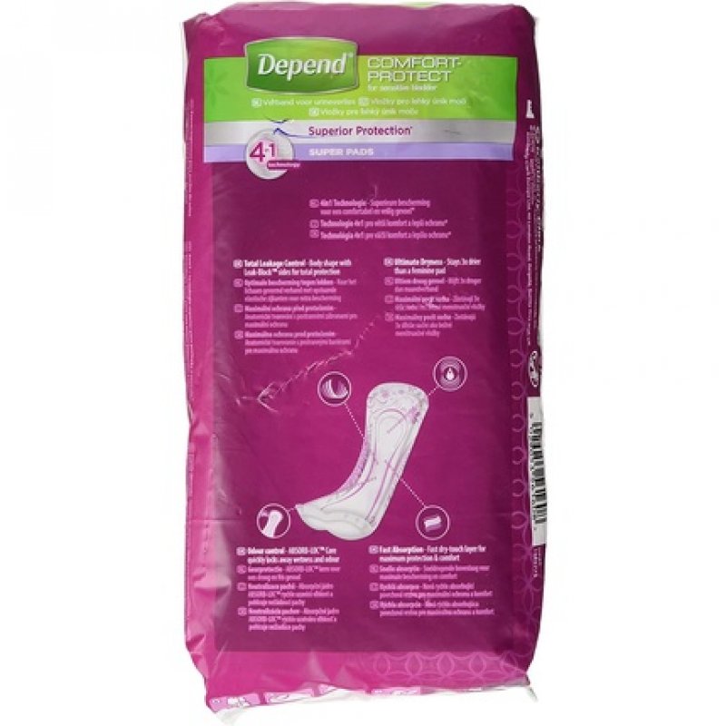 Depend Urine Loss Pads Absorbents Beige