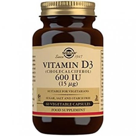 Solgar Vitamin D3 600 IU Vegetable Capsules 60 Count