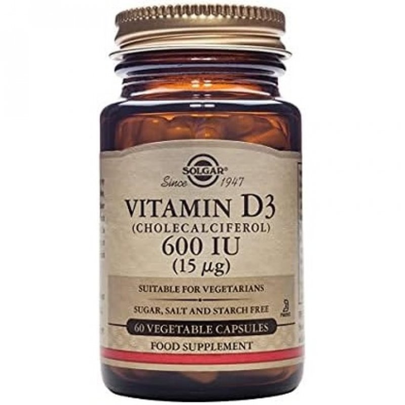 Solgar Vitamin D3 600 IU Vegetable Capsules 60 Count