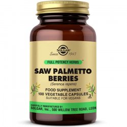 Solgar Saw Palmetto Berries 100 Vegetable Capsules - Men's Health - Full Potency - Non-GMO Vegan Gluten Free Dairy Free