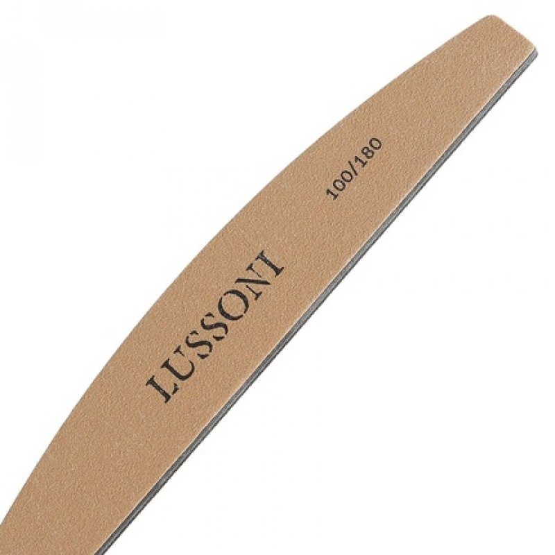 T4B Lussoni Premium Half-Moon Nail Files 100/180 Grit for Natural and Hardened Nails - Pack of 50