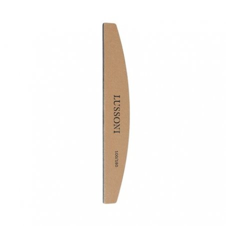 T4B Lussoni Premium Half-Moon Nail Files 100/180 Grit for Natural and Hardened Nails - Pack of 25