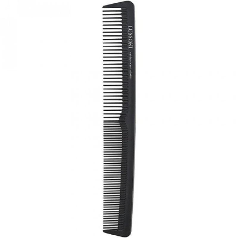 T4B Lussoni Cutting Comb Carbon Hair Cutting Comb for All Hair Types with Antistatic and Negative Ions, Coarse and Fine