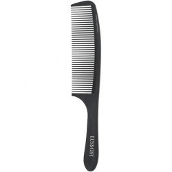 T4B LUSSONI Carbon Anti-Static and Break-Resistant Handle Comb with Wide Teeth for Thin and Thick Hair 402