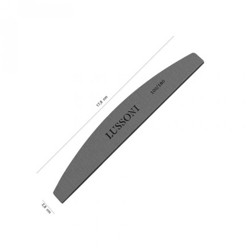 T4B LUSSONI MYLAR Half Moon Nail Files 100/180 Grit for Gel or Acrylic Nails - Pack of 20
