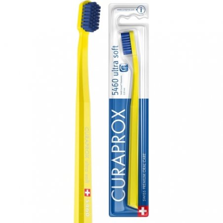 Curaprox CS 5460 Ultra Soft Toothbrush for Adults with 5460 Ultra Soft CUREN Bristles Yellow-Blue