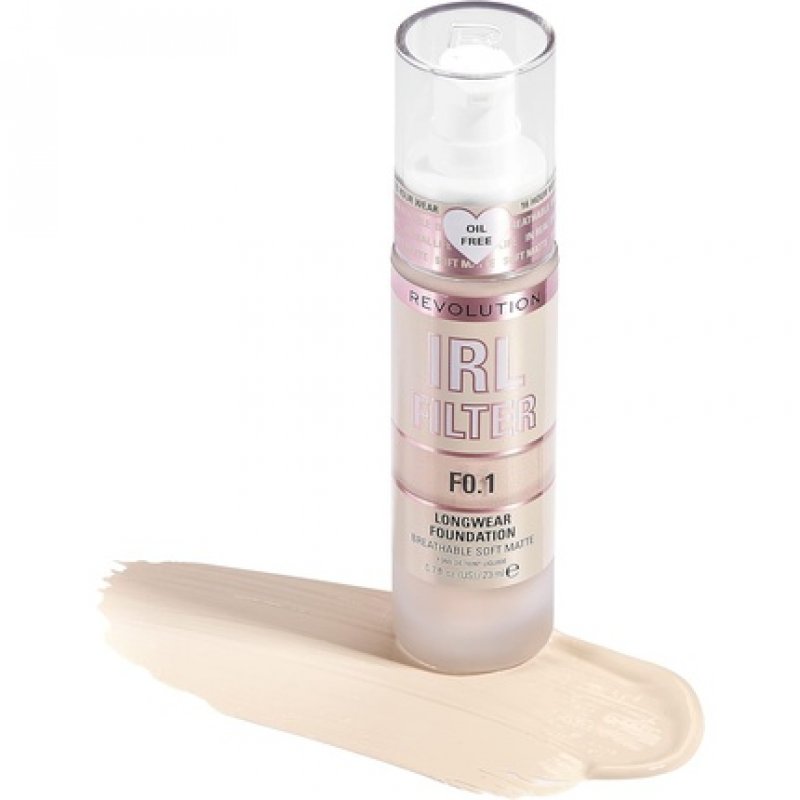 Makeup Revolution IRL Filter Longwear Foundation Medium to Full Coverage Matte Finish 16 Hour Wear F0.1 Fair To Light