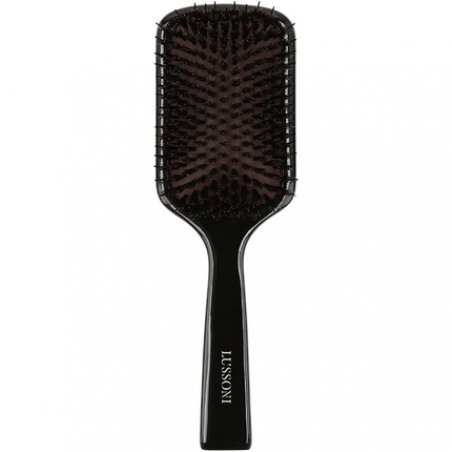 TB TOOLS FOR BEAUTY Lussoni Wooden Detangling Hair Brush with Boar Bristles Anti-Static for Long Hair Black Paddle