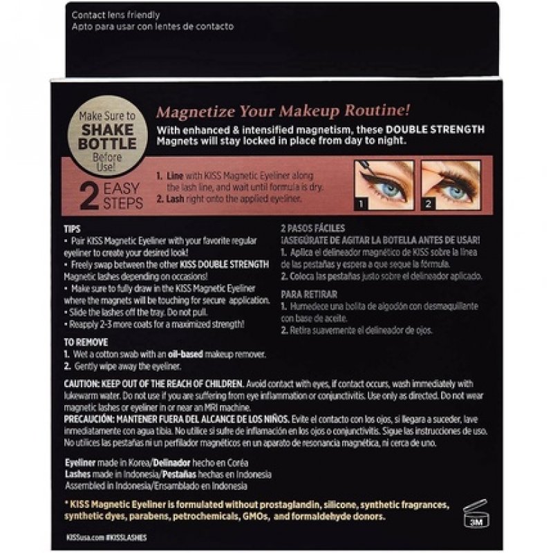 KISS Magnetic Lash Collection Eyeliner & Lash Kit 1 Pair of False Eyelashes and Magnetic Eyeliner Tempt