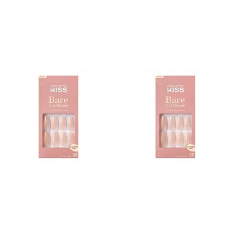 KISS Bare But Better TruNude Fake Nails Nude Nail Shades Manicure Set 28 Chip Proof Smudge Proof Glue-On Nails