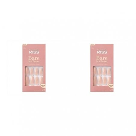 KISS Bare But Better TruNude Fake Nails Nude Nail Shades Manicure Set 28 Chip Proof Smudge Proof Glue-On Nails