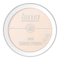 lavera Satin Compact Powder Light 01 Nude with Organic Almond Oil and Rice Powder Vegan Mattifying Long-Lasting Velvety