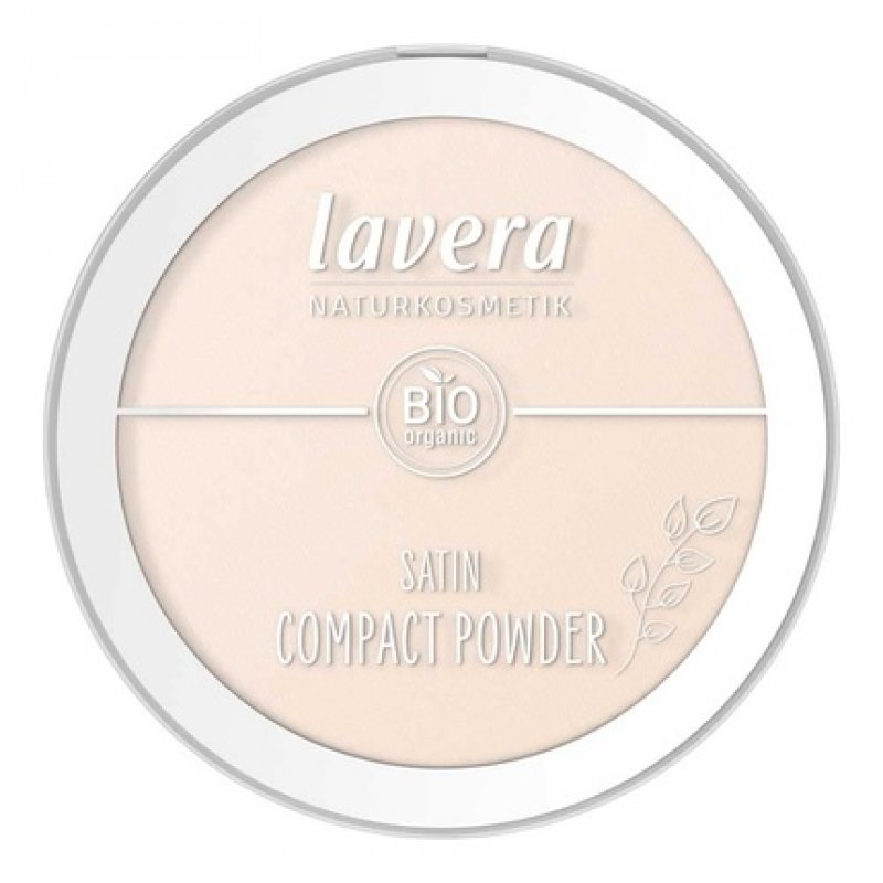 lavera Satin Compact Powder Light 01 Nude with Organic Almond Oil and Rice Powder Vegan Mattifying Long-Lasting Velvety